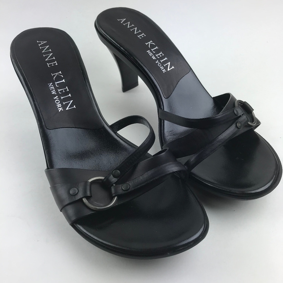 Anne Klein Slide Sandals Size 8.5 Women Kiten Heel - Picture 4 of 8